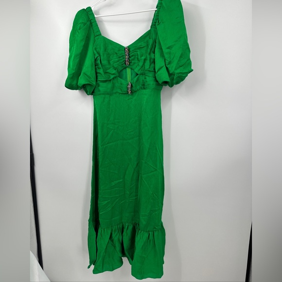 SANDRO PARIS Green Dress With Rhinestones $580 Sz 40 (US 8) NWT - Picture 4 of 7